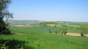 하인베르크에서 북서쪽으로 오센도르프, 넬데와 메네 방향을 바라본 풍경