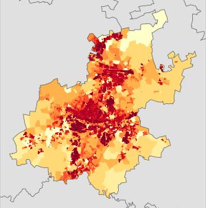 하우텡 주의 인구 밀도