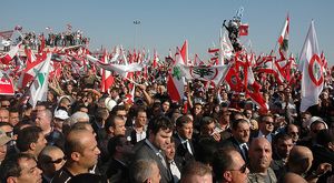 피에르 아민 제마엘 장례식의 시위대