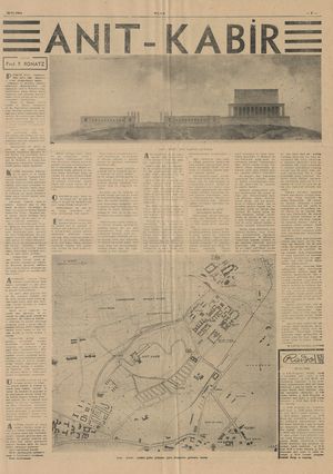 파울 보나츠(Paul Bonatz)가 작성한 아느트카비르 프로젝트 관련 기사, 렌더링 및 부지 계획 포함