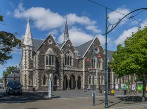 Boys' High building at the Arts Centre te Matatiki Toi Ora.