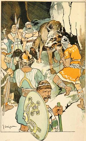 조지 라이트 작, 〈펜리르의 포박〉(1908년)