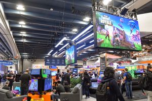 2018 게임 개발자 컨퍼런스(Game Developers Conference)의 포트나이트 배틀 로얄(Fortnite Battle Royale) 부스