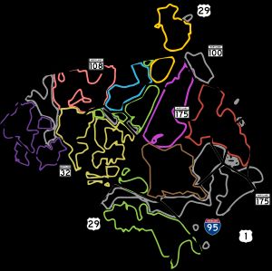 컬럼비아 마을 지도