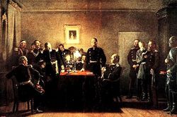 1870년 9월 2일, 스당에서 프랑스군과 항복 협상을 벌이는 몰트케와 비스마르크를 그린 그림(안톤 폰 베르너 작)