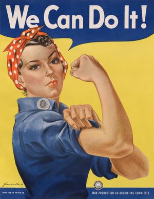 뮤직 비디오의 여러 장면에서 핑크는 로지 더 리베터를 We Can Do It! 포스터 (1943)처럼 묘사하는 모습으로 나온다.