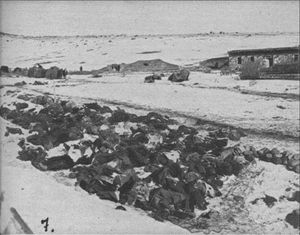 사리카미스 전투에서 얼어 죽은 투르크 군인들의 시체