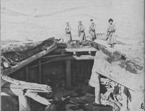 패배한 투르크군의 시체 위에 서 있는 러시아군