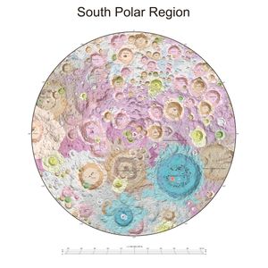 달 남극 지역의 지질도