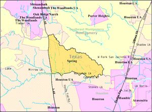 2000년 기준 스프링 CDP 지도