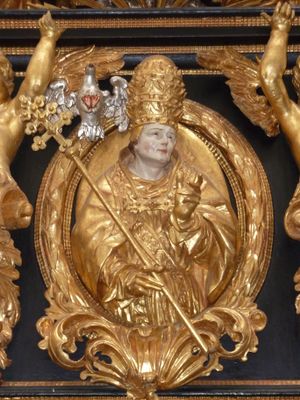 시토회 바움가르텐베르크 수도원 설교단에 있는 교황 에우제니오 3세의 부조