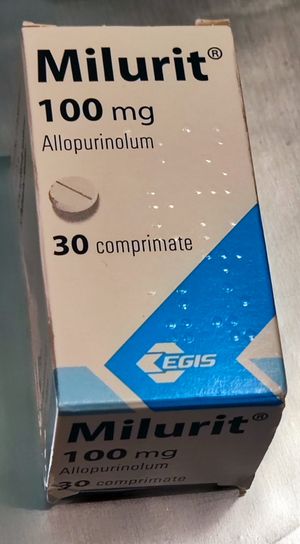 밀루리트 100mg (알로푸리놀 브랜드)의 포장