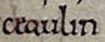 앵글로색슨 연대기(C-text)에 'ceaulin'으로 표기된 브레트왈다 체울린의 이름