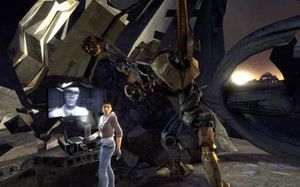 Half-Life 2: Episode One의 스크린샷. HDR 렌더링과 퐁 셰이딩 효과가 나타난다.