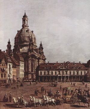 드레스덴 성모교회와 시장 (1749–1751, 베르나르도 벨로토의 그림)