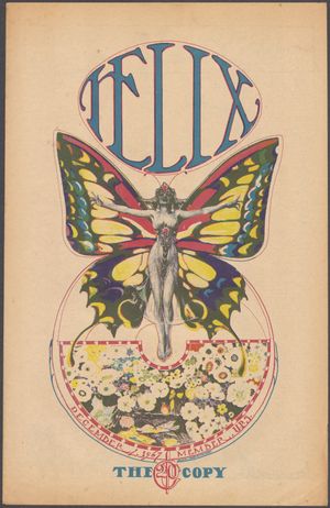 1967년 언더그라운드 반문화 신문 헬릭스 표지를 위한 사이키델릭 아트