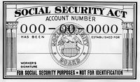 "신분 증명용이 아님" 메시지가 적힌 구형 사회 보장 카드