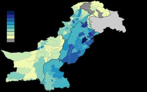 2017년 파키스탄 인구 조사 기준, 각 파키스탄 지역의 인구