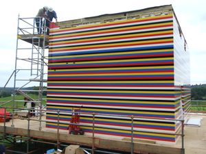 프로그램에서 만들어진 레고 집.