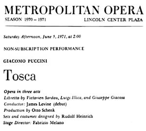 리바인의 1971년 6월 5일 메트 데뷔 프로그램