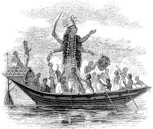 Dr. John Scudder (런던, 1849)의 이교도에 대한 어린 독자를 위한 이야기의 삽화, "힌두 여신 칼리"