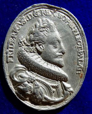 보헤미아 1620, 라인강 팔츠 선제후 프리드리히 5세의 사후 대관 기념 메달. 앞면
