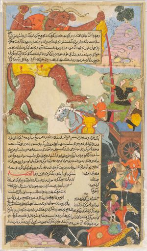 카르나가 가토트카차를 공격하는 장면(라즈므나마 삽화)