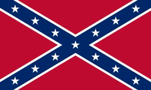 미국 남부 연합 육군의 전투 깃발 확장 버전. 제2 남부 연합 해군기와 유사하지만 더 어두운 파란색 바탕을 사용