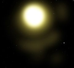 큰개자리에 있는 1,600광년 떨어진 황색 초거성 웨젠의 상상도