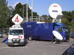 2005년 세계 육상 선수권 대회가 열린 헬싱키에서 BBC HD의 야외 방송 중계 차량.