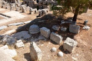 아폴론 신전 근처 고대 코린토스 고고학 유적지