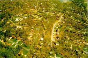 1998년 토네이도가 던우디 지역을 통과하는 경로