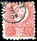 1874년 헝가리어 이름 VINKOVCE로 소인이 찍힌 헝가리 왕국 우표.