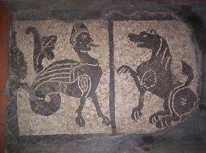 그라차노 바돌리오 수도원에 있는 알레라모의 무덤에 있는 10세기 모자이크