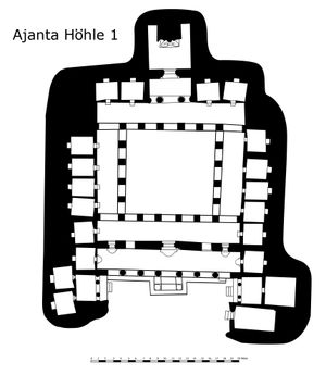 1번 석굴 평면도, 그림으로 유명한 승원