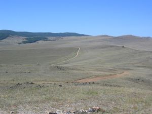 올혼섬의 반사막 풍경