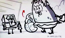 스폰지밥, 퍼프 부인, 플랑크톤의 디지털 연필 스케치