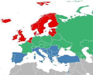 UEFA컵 지역 구분, 지역 예선 조 추첨에 사용된 지도