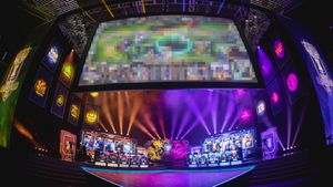 2017 리그 오브 레전드 월드 챔피언십 경기. 우한 스포츠 센터 체육관에서 RNG와 1907 페네르바흐체의 경기.