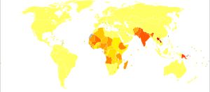 인구 10만 명당 리슈만편모충증으로 인한 장애 보정 생존 연수 (DALY).