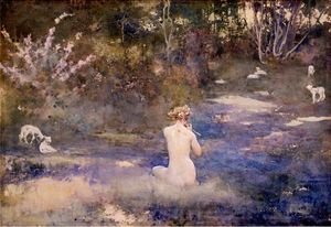 존 라인하드 웨구엘린의 목가극(수채화, 1905)