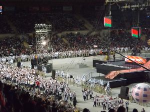 제19회 마카비아의 미국 대표단; 1,106명으로 이스라엘 다음으로 두 번째로 큰 대표단이다.