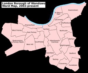 2002년부터 채택된 원즈워스구의 구획