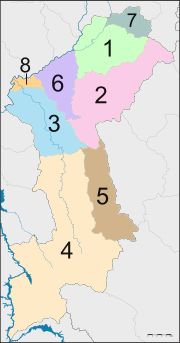 람푼 주의 8개 군 지도