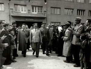 유고슬라비아 대통령 요시프 브로즈 티토가 1954년 크닌에 방문한 모습.