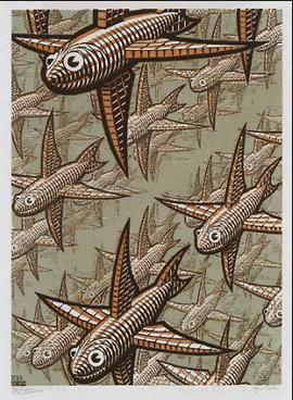 M. C. 에셔의 목판화 깊이(사진)는 나드리안 시먼이 결정화하기 어려운 분자를 정렬하기 위해 3차원 DNA 격자를 사용하는 것을 고려하도록 영감을 주었다고 한다.