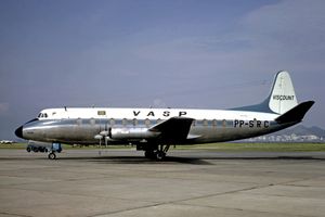 1973년 리우데자네이루-상투스 두몽 공항에 있던 VASP 비커스 바이카운트 800