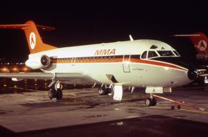 1980년대 초 퍼스 공항에 주기된 포커 F28 펠로우십