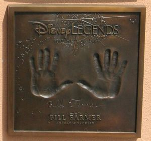 빌 파머의 디즈니 레전드 명판, 월트 디즈니 스튜디오 캘리포니아주 버뱅크