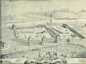 1790년대 포트 해밀턴의 1892년 묘사